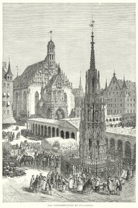 Der Schöne Brunnen in Nürnberg von English School
