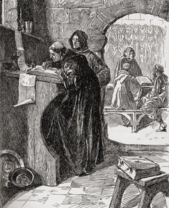 Das Skriptorium eines Klosters, aus dem Buch The Church of England: A History for the People, veröffentlicht ca. 1910 von English School