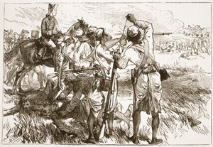 Die Sepoys bei Buxar, Illustration aus Cassells Illustrierter Geschichte Indiens von James Grant, veröffentlicht 1879