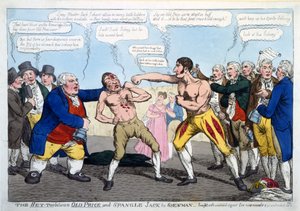 Der Kampf zwischen Old Price und Spangle Jack dem Schausteller - neun Runden mit unverminderter Kraft gekämpft und noch unentschieden, veröffentlicht in London von English School