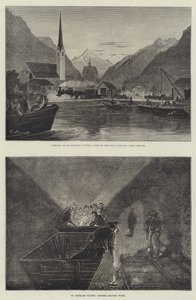 Der St. Gotthard-Eisenbahntunnel (Gravur) von English School