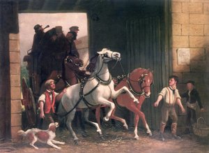 Die Bühne kommt an, ca. 1830 von English School