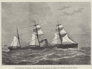 Das Dampfschiff Sarmatian, das den Marquis von Lorne und Prinzessin Louise nach Kanada bringt (Gravur) von English School