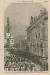 Der Strand - die Prozession passiert Somerset House - die Scots Greys