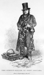 Der Straßenverkäufer von Hundehalsbändern, ca. 1840