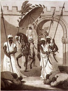 Der Sultan von Marokko kommt heraus, um Audienz zu geben, veröffentlicht von Henry Colburn