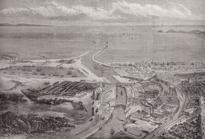 Der Hafen und die Docks von Swansea, aus The Illustrated London News, 22. Oktober 1881 von English School