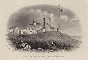 Die Telegraphenstation, Llandudno (Stich) von English School