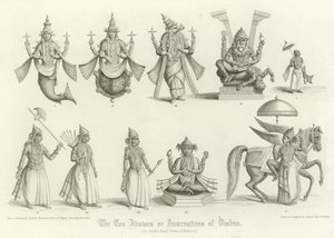 Die zehn Avatare oder Inkarnationen von Vishnu