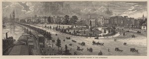 Der Themse-Uferdamm, Whitehall, zeigt das vom Staat beanspruchte Land