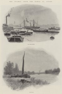 Die Themse, vom Tower bis Iffley (Lithografie) von English School