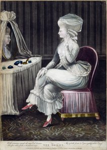 Die Toilette, veröffentlicht von Robert Sayer und J. Bennett, 1780 von English School