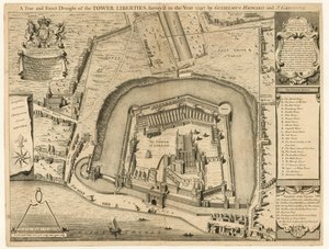 Der Tower of London, vermessen im Jahr 1597 von English School