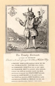 Der treue Diener, Gemälde von 1579 von dem englischen Dichter John Hoskins an der Wand neben der Küche des Winchester College, Hampshire