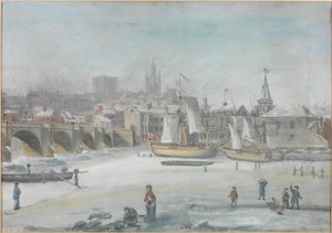 Die Tyne-Brücke - Der große Frost, 1784 von English School