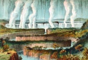 Die Victoriafälle oder Mosi-oa-Tunya, Sambesi-Fluss, Simbabwe, Südafrika im 19. Jahrhundert. Aus Das Leben und die Entdeckungen von Dr. Livingstone veröffentlicht um 1875. von English School
