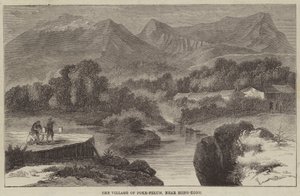Das Dorf Poke-Felum, nahe Hongkong (Gravur) von English School
