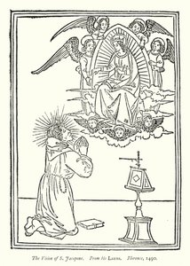 Die Vision des S. Jacopone, aus seinen Laudi, Florenz von English School