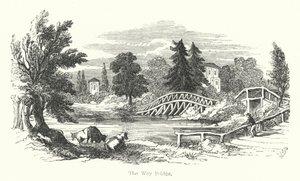 Die Wey Brücke (Stich) von English School