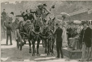 Pfingstmontags-Kutschparade im Regents Park; Prinzessin May überreicht die Abzeichen von English School