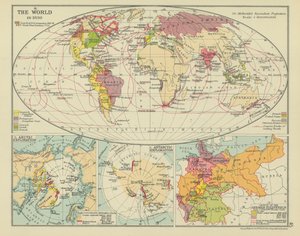 Die Welt im Jahr 1830 (Farblithografie) von English School