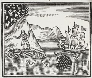 Das Wrack, Illustration aus Chap-books des achtzehnten Jahrhunderts von John Ashton, veröffentlicht 1882