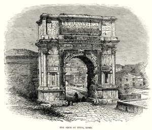 Der Titusbogen, Rom (Gravur) von English School