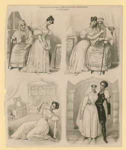 Die Haltungen von Miss Fanny Kemble als Julia von English School
