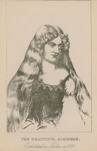 Die schöne Albino, ausgestellt in London im Jahr 1810 von English School