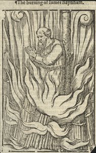 Die Verbrennung von James Baynham (Gravur) von English School