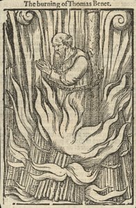 Das Verbrennen von Thomas Benet (Gravur) von English School