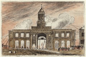 Der Brand der Royal Exchange in der City of London