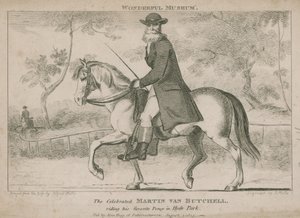 Der berühmte Martin Van Butchell reitet auf seinem Lieblingspony im Hyde Park von English School