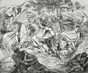 Der Tod von Manfred in der Schlacht bei Benevent, 26. Februar 1266