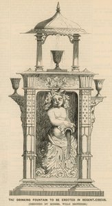 Der Trinkbrunnen, der im Regent Circus errichtet werden soll von English School