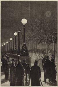 Das elektrische Licht am Themseufer von English School
