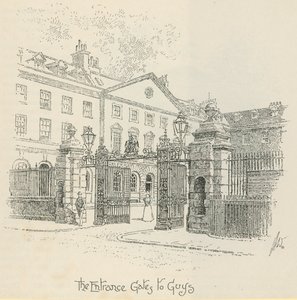 Die Eingangstore zum Guys Hospital, London von English School