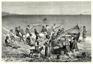 Die Fischer von Mentone (Gravur) von English School