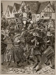Der Schabernack von My Lord of Misrule, Illustration aus Cassells Illustrierter Geschichte Englands von English School