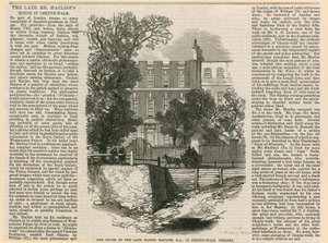 Das Haus von Daniel Maclise in Cheyne Walk von English School