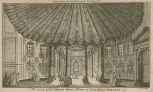 Das Innere des eleganten Musikzimmers (Rotunde) in den Vauxhall-Gärten, London von English School