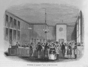 Das Innere der Bank von Messrs Rogers und Co von English School