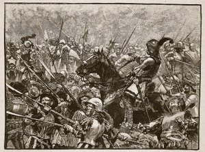 Der letzte Widerstand von Schwarz und seinen Deutschen, Illustration aus Cassells Illustrierter Geschichte Englands von English School
