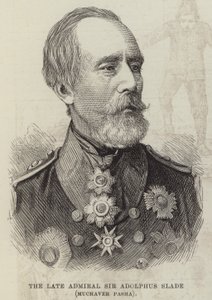 Der verstorbene Admiral Sir Adolphus Slade, Muchaver Pascha (Gravur) von English School