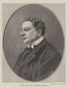 Der verstorbene Mr. Corney Grain (Gravur) von English School