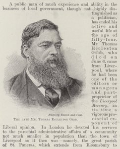 Der verstorbene Mr Thomas Eccleston Gibb (Gravur) von English School