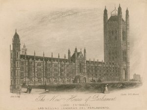 Die neuen Parlamentsgebäude, Palace of Westminster, London; Eingang der Lords