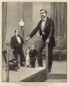 Die Zwerge von Piccadilly: Lucia Zarath und General Mite mit dem Aussteller von English School