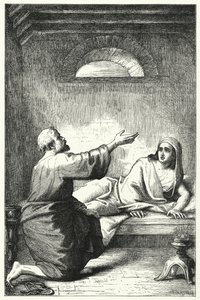 Die Erweckung der Dorcas (Gravur) von English School