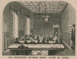 Der Rückzugsraum der Reporter im House of Lords von English School